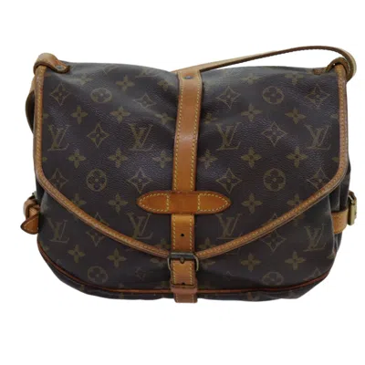 Pre-owned Louis Vuitton Saumur Canvas Shoulder Bag () In Brown