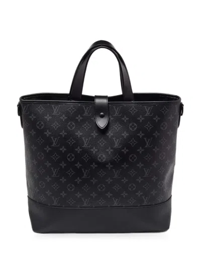 Pre-owned Louis Vuitton Saumur Eclipse Monogram Tote Bag In Black