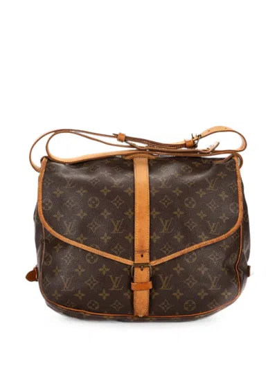 Pre-owned Louis Vuitton Saumur Gm Monogram Shoulder Bag In Brown