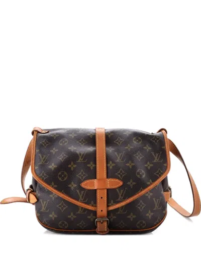 Pre-owned Louis Vuitton Saumur Handbag Monogram Canvas 30 Crossbody Bag In Brown