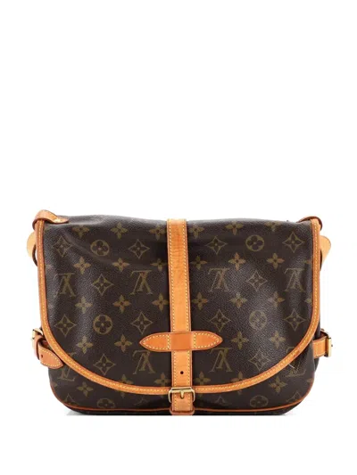 Pre-owned Louis Vuitton Saumur Handbag Monogram Canvas 30 Crossbody Bag In Brown