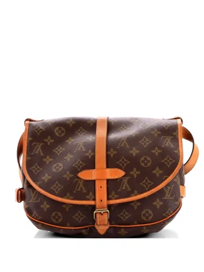 Pre-owned Louis Vuitton Saumur Handbag Monogram Canvas 30 Crossbody Bag In Brown