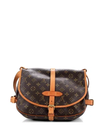 Pre-owned Louis Vuitton Saumur Handbag Monogram Canvas 30 Crossbody Bag In Brown