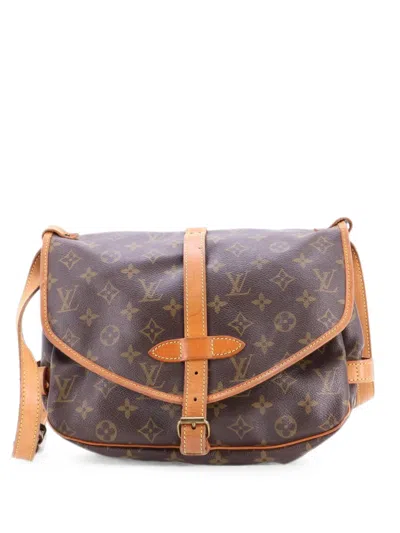 Pre-owned Louis Vuitton Saumur Handbag Monogram Canvas 30 Crossbody Bag In Brown