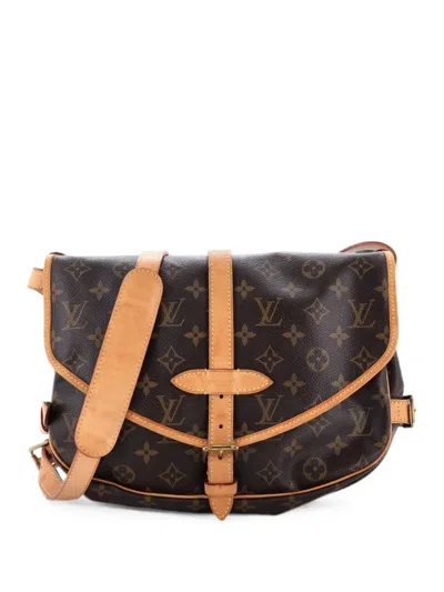 Pre-owned Louis Vuitton Saumur Handbag Monogram Canvas 30 Crossbody Bag In Brown