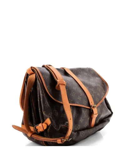 Pre-owned Louis Vuitton Saumur Handbag Monogram Canvas 35 Crossbody Bag In Brown