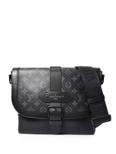 Louis Vuitton Saumur Monogram Eclipse Shoulder Bag In Black