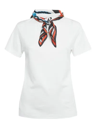Pre-owned Louis Vuitton Scarf Cotton T-shirt In White