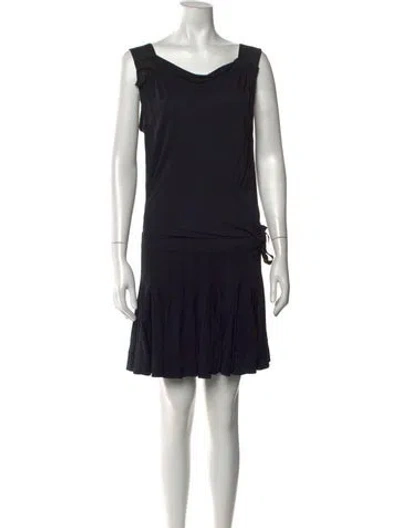 Pre-owned Louis Vuitton Scoop Neck Mini Dress In Black