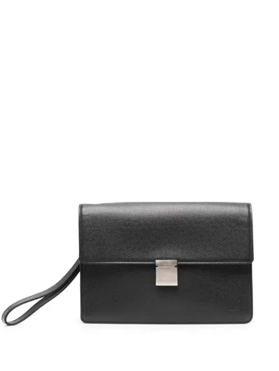 Pre-owned Louis Vuitton  Selenga Clutch Bag In Black
