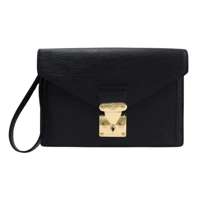 Pre-owned Louis Vuitton Sellier Black Leather Clutch Bag ()