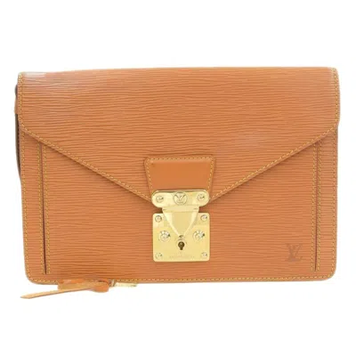 Pre-owned Louis Vuitton Sellier Drangonne Brown Leather Clutch Bag ()