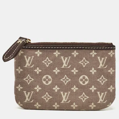 Pre-owned Louis Vuitton Sepia Monogram Idylle Canvas Coin Purse In Pink