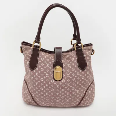 Pre-owned Louis Vuitton Sepia Monogram Idylle Canvas Elegie Bag In Burgundy