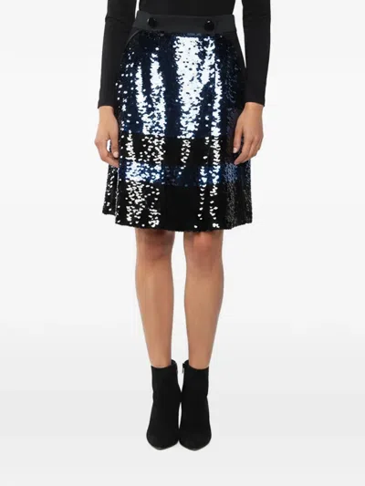 Pre-owned Louis Vuitton Sequin A-line Mini Skirt In Black