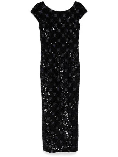 Pre-owned Louis Vuitton Sequin-embellished Gown In Black