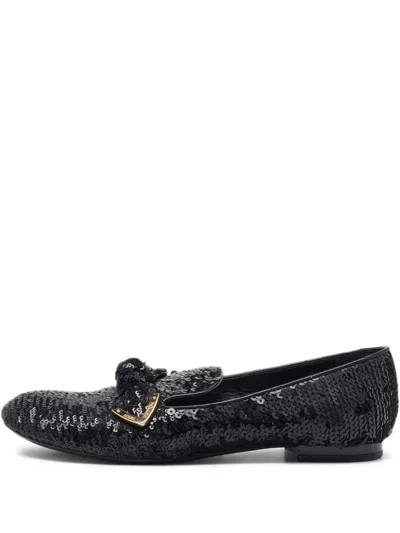 Pre-owned Louis Vuitton Sequin-embellished Slippers