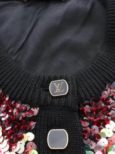 Pre-owned Louis Vuitton Sequin-embellished Knit Vest In Black