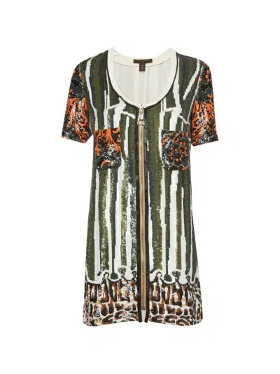 Pre-owned Louis Vuitton Sequin-embellished Mini Dress In Green