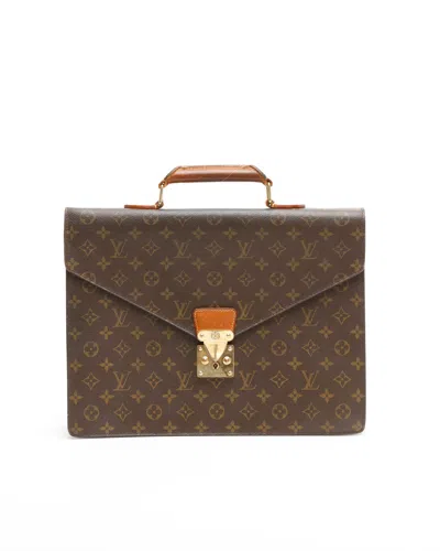 Pre-owned Louis Vuitton Serviette Ambassador Business Bag In Brown