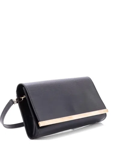 Pre-owned Louis Vuitton Sevigne Epi Leather Clutch Bag In Black