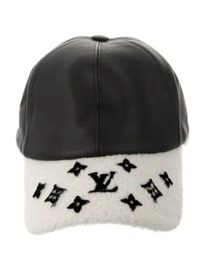 Pre-owned Louis Vuitton Shearling Leather Baseball Cap