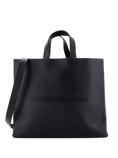 Pre-owned Louis Vuitton Shopper Leather Mm Tote Bag In Black