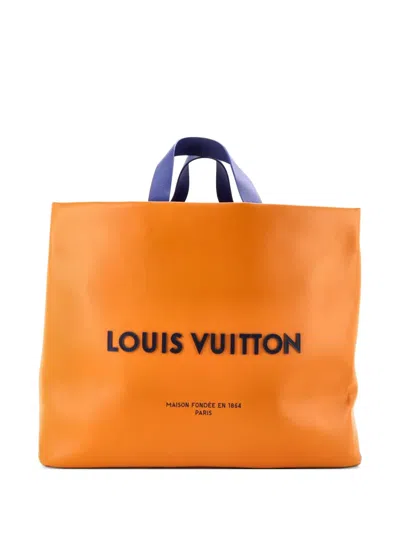 Pre-owned Louis Vuitton Shopper Leather Mm Tote Bag In Orange