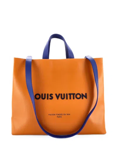 Pre-owned Louis Vuitton Shopper Leather Mm Tote Bag In Orange