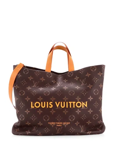 Pre-owned Louis Vuitton Shopper Monogram Leather Mm Tote Bag In Brown