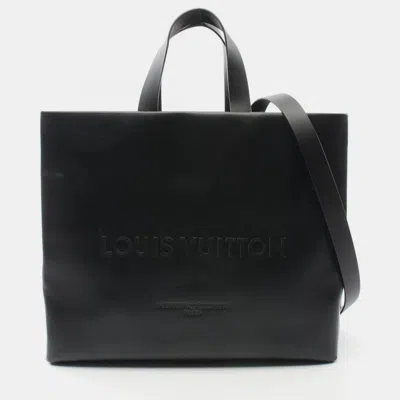 Pre-owned Louis Vuitton Shopper Tote Mm Bag Leather Black