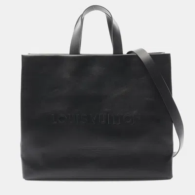 Pre-owned Louis Vuitton Shopper Tote Mm Bag Leather Black