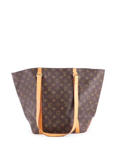 Pre-owned Louis Vuitton Shopping Sac Handbag Monogram Canvas Mm Tote Bag In Brown