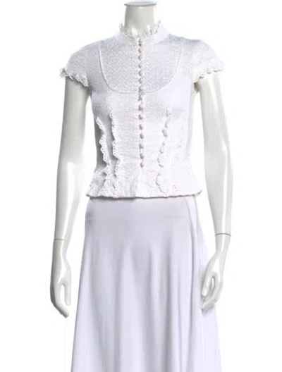 Pre-owned Louis Vuitton Short Sleeve Blouse In White