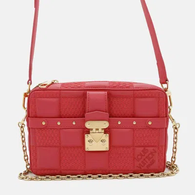 Pre-owned Louis Vuitton Shoulder Bag Troca Pm Damier Giant Chain In Pink