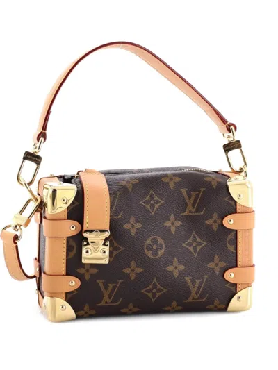 Pre-owned Louis Vuitton Side Trunk Handbag Monogram Canvas Pm Shoulder Bag In Brown