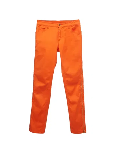 Pre-owned Louis Vuitton Side Zip-up Jeans In Orange