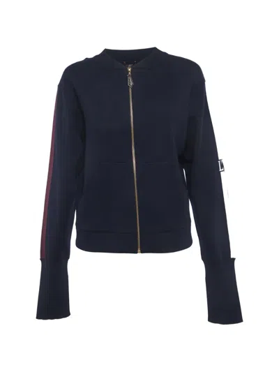 Pre-owned Louis Vuitton Side-stripe Zip-up Jacket In Blue