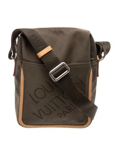 Pre-owned Louis Vuitton Signature Damier Géant Citadin Shoulder Bag In Gray
