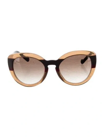 Pre-owned Louis Vuitton Signature Logo Cat-eye Sunglasses In Brown