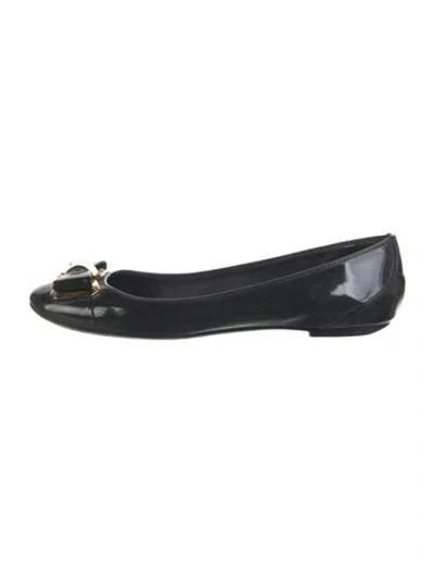 Pre-owned Louis Vuitton Signature Logo Patent Leather Ballet Flats In Multi