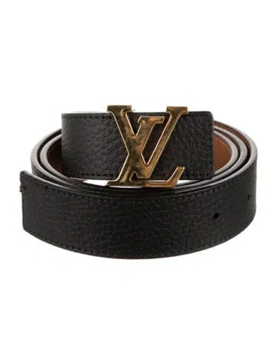 Pre-owned Louis Vuitton Signature Logo Taurillon Leather Belt In Multi