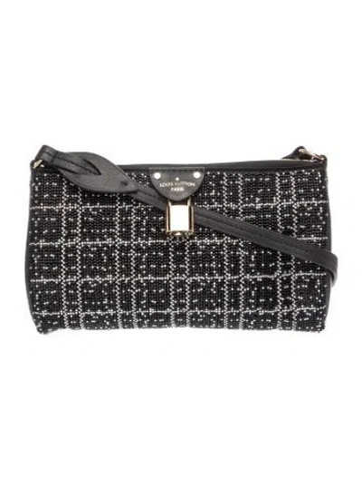 Pre-owned Louis Vuitton Signature Pochette Tirette Shoulder Bag In Black