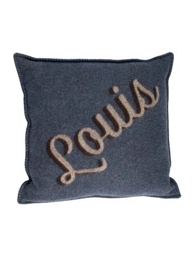 Pre-owned Louis Vuitton Signature Throw Pillow In Blue