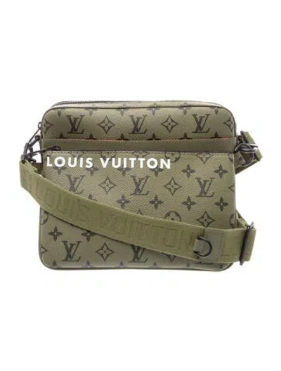 Pre-owned Louis Vuitton Signature Trio Messenger Tone Black Crossbody 2024 In Green