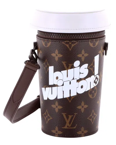 Pre-owned Louis Vuitton Signature Vintage Everyday Coffee Cup Convertible Pouch Brown  Signature Monogram Canv