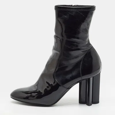Pre-owned Louis Vuitton Silhouette Size 36 Black Patent Leather Ankle Length Boots