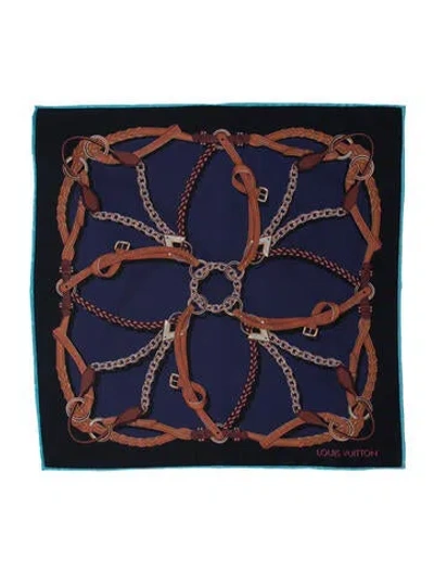 Pre-owned Louis Vuitton Silk 2021 Scarf In Blue