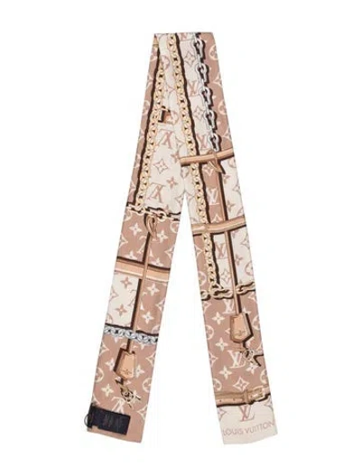 Pre-owned Louis Vuitton Silk 2024 Scarf W/ Tags In Neutrals