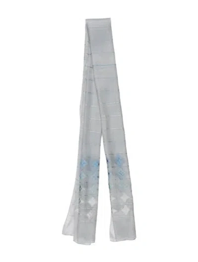 Pre-owned Louis Vuitton Silk Graphic Print Scarf In Blue